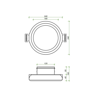 Диффузор под покраску скрытого монтажа SECRET RING D125мм